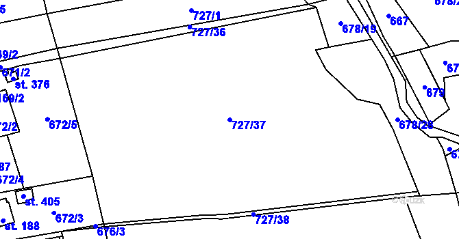 Parcela st. 727/37 v KÚ Dobratice, Katastrální mapa