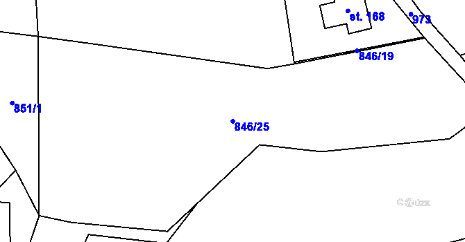 Parcela st. 846/25 v KÚ Dobratice, Katastrální mapa