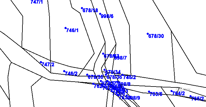Parcela st. 678/33 v KÚ Dobratice, Katastrální mapa
