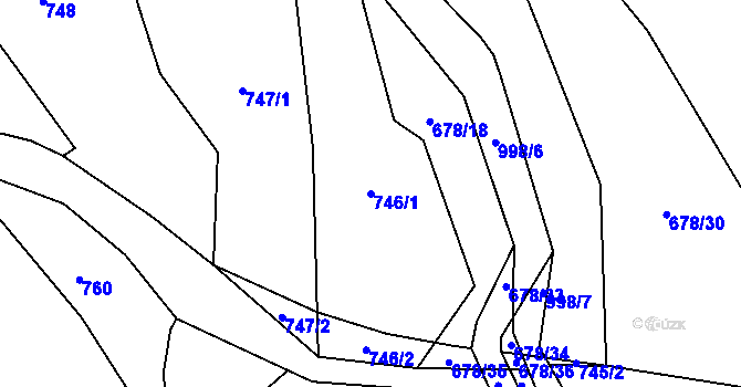 Parcela st. 746/1 v KÚ Dobratice, Katastrální mapa