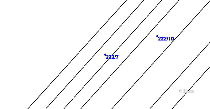 Parcela st. 222/7 v KÚ Dobrčice, Katastrální mapa