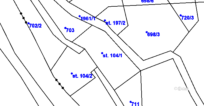 Parcela st. 104/1 v KÚ Dobré, Katastrální mapa