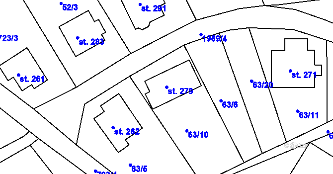 Parcela st. 279 v KÚ Dobré, Katastrální mapa