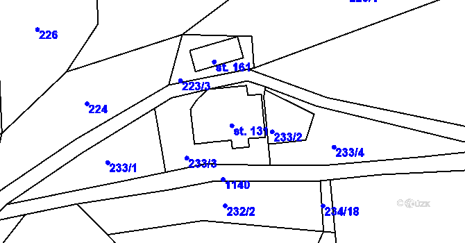 Parcela st. 131 v KÚ Hlinné u Dobrého, Katastrální mapa