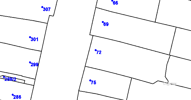 Parcela st. 72 v KÚ Dobré Pole, Katastrální mapa