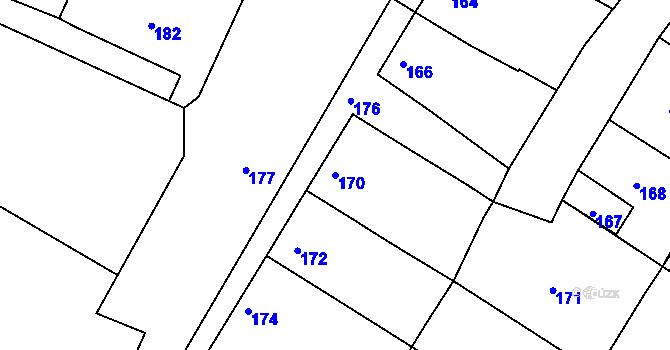Parcela st. 170 v KÚ Dobré Pole, Katastrální mapa