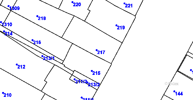 Parcela st. 217 v KÚ Dobré Pole, Katastrální mapa