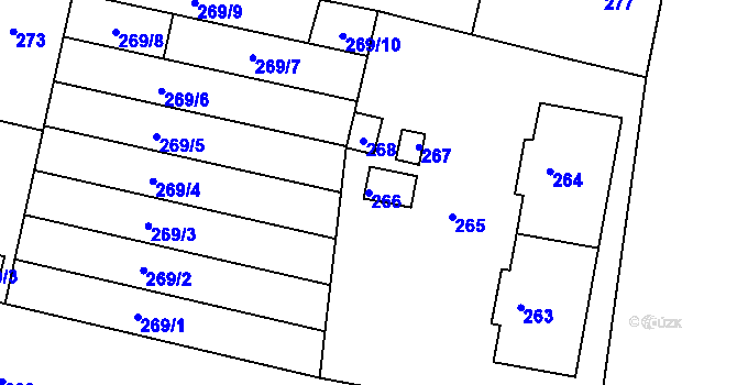 Parcela st. 266 v KÚ Dobré Pole, Katastrální mapa
