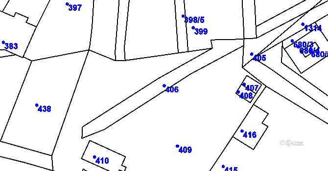 Parcela st. 406 v KÚ Dobré Pole, Katastrální mapa