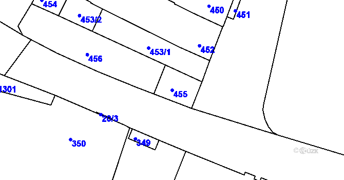 Parcela st. 455 v KÚ Dobré Pole, Katastrální mapa
