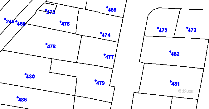 Parcela st. 477 v KÚ Dobré Pole, Katastrální mapa