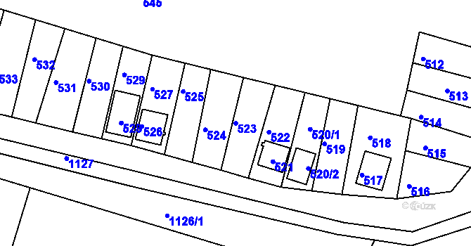 Parcela st. 523 v KÚ Dobré Pole, Katastrální mapa