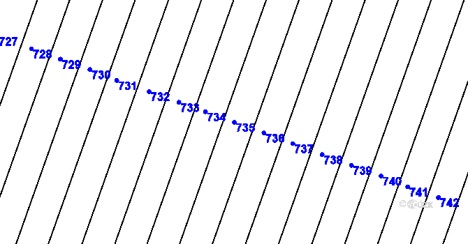 Parcela st. 735 v KÚ Dobré Pole, Katastrální mapa