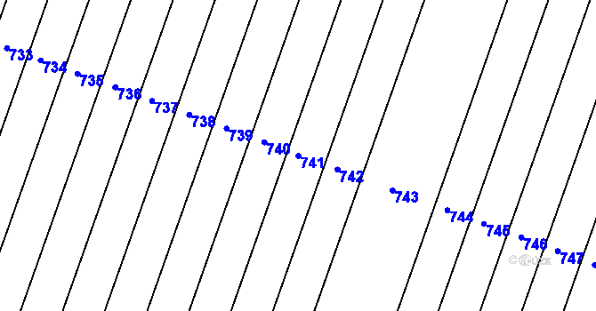 Parcela st. 741 v KÚ Dobré Pole, Katastrální mapa