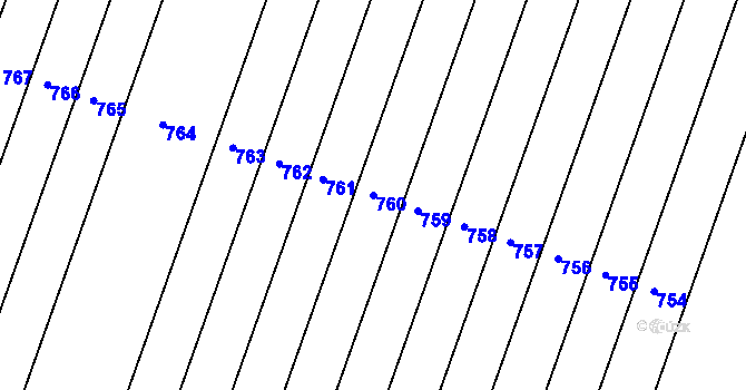 Parcela st. 760 v KÚ Dobré Pole, Katastrální mapa