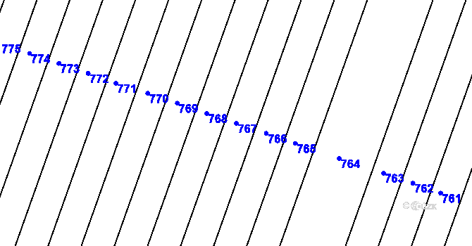 Parcela st. 767 v KÚ Dobré Pole, Katastrální mapa