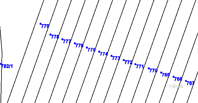 Parcela st. 774 v KÚ Dobré Pole, Katastrální mapa