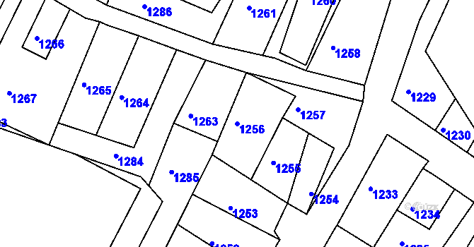 Parcela st. 1256 v KÚ Dobré Pole, Katastrální mapa