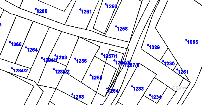 Parcela st. 1257 v KÚ Dobré Pole, Katastrální mapa
