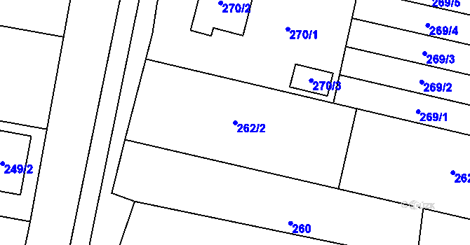Parcela st. 262/2 v KÚ Dobré Pole, Katastrální mapa