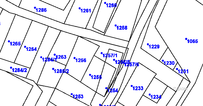 Parcela st. 1257/1 v KÚ Dobré Pole, Katastrální mapa