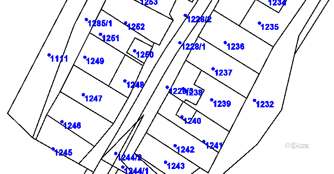Parcela st. 1228/3 v KÚ Dobré Pole, Katastrální mapa