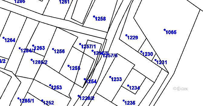 Parcela st. 1257/6 v KÚ Dobré Pole, Katastrální mapa