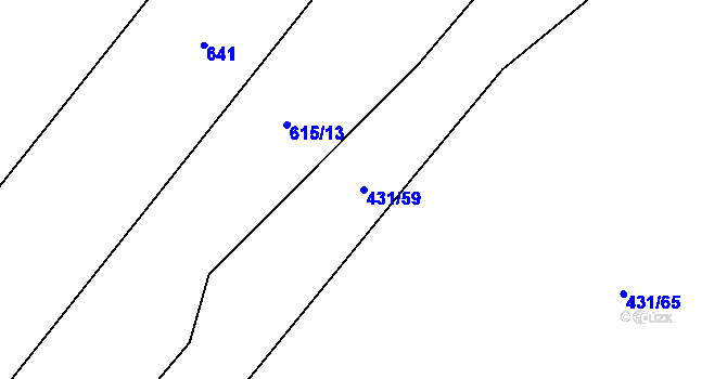 Parcela st. 431/59 v KÚ Dobrkovice, Katastrální mapa