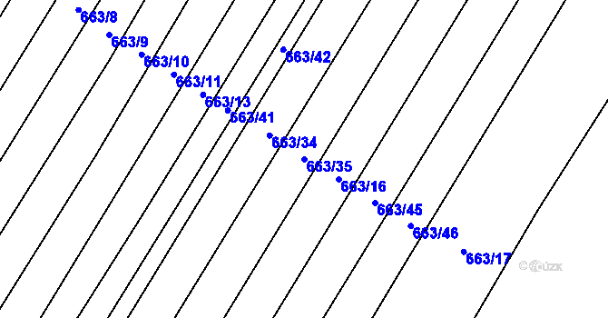 Parcela st. 663/35 v KÚ Dobrkovice, Katastrální mapa