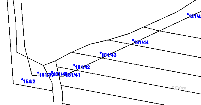 Parcela st. 181/43 v KÚ Dobrkovice, Katastrální mapa