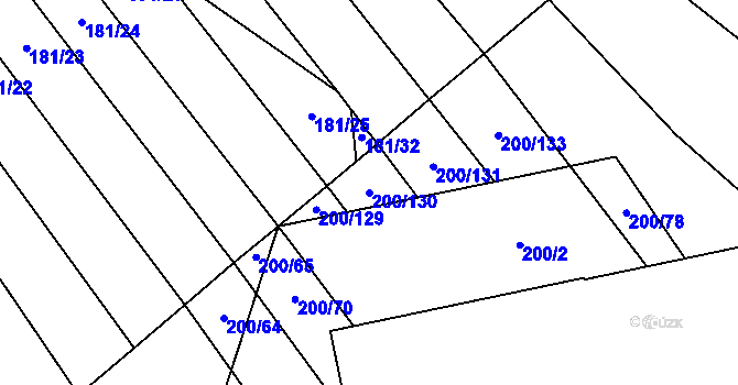 Parcela st. 200/130 v KÚ Dobrkovice, Katastrální mapa