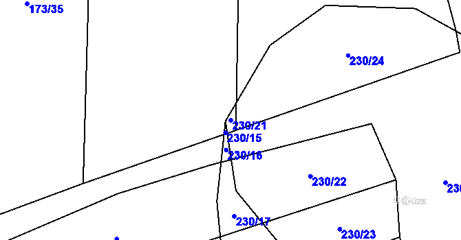 Parcela st. 230/21 v KÚ Dobrkovice, Katastrální mapa