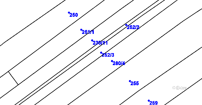 Parcela st. 252/3 v KÚ Dobrkovice, Katastrální mapa