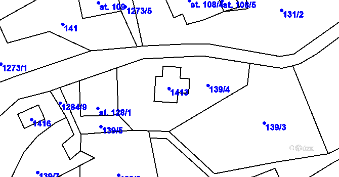 Parcela st. 129 v KÚ Dobrná, Katastrální mapa