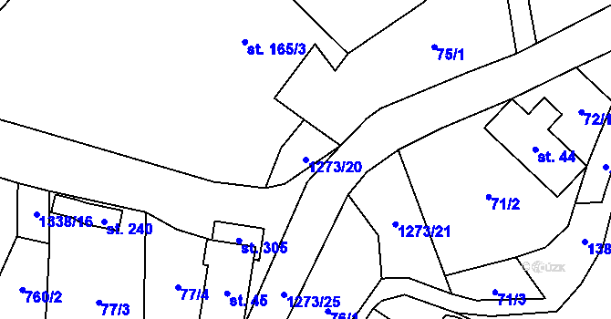 Parcela st. 1273/20 v KÚ Dobrná, Katastrální mapa