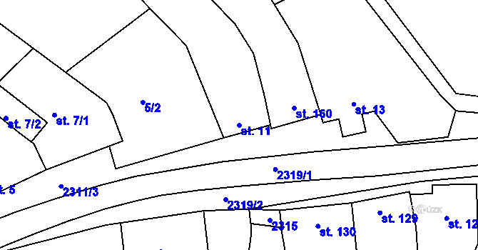 Parcela st. 11 v KÚ Dobročkovice, Katastrální mapa
