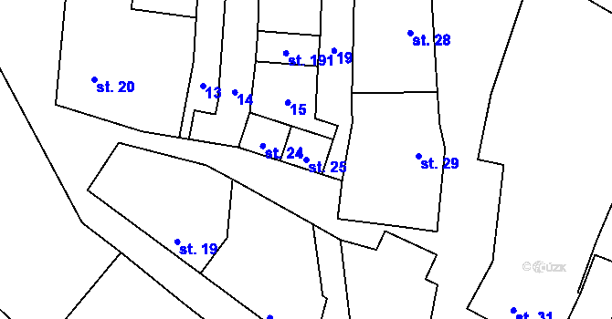 Parcela st. 25 v KÚ Dobročkovice, Katastrální mapa