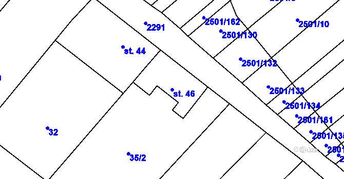 Parcela st. 46 v KÚ Dobročkovice, Katastrální mapa