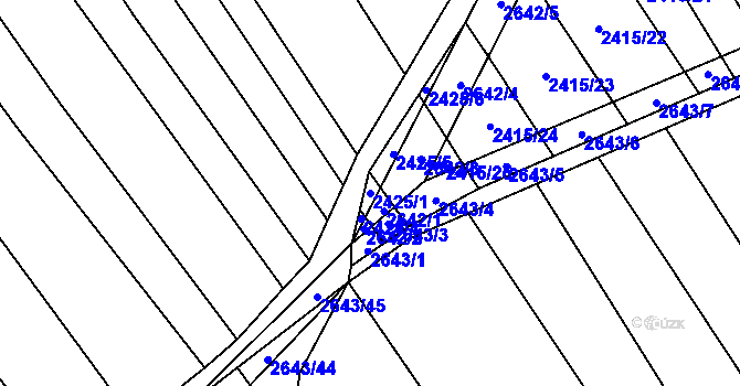Parcela st. 2425/1 v KÚ Dobročkovice, Katastrální mapa