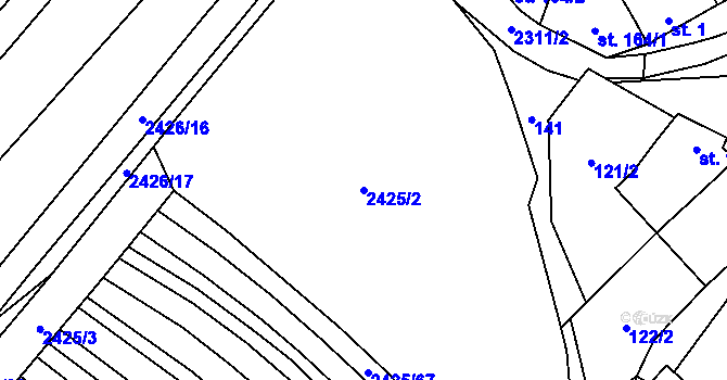 Parcela st. 2425/2 v KÚ Dobročkovice, Katastrální mapa