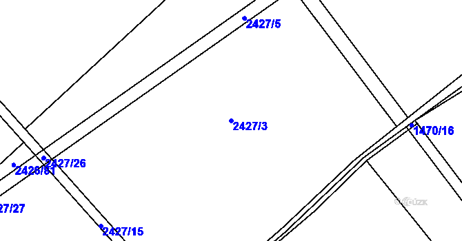 Parcela st. 2427/3 v KÚ Dobročkovice, Katastrální mapa