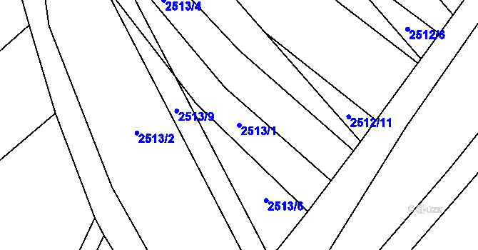 Parcela st. 2513/1 v KÚ Dobročkovice, Katastrální mapa