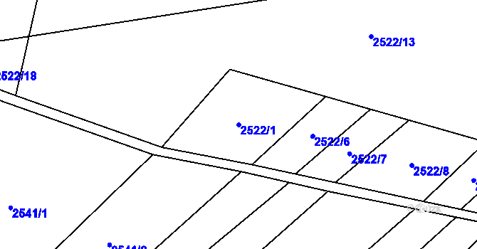 Parcela st. 2522/1 v KÚ Dobročkovice, Katastrální mapa