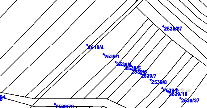 Parcela st. 2539/1 v KÚ Dobročkovice, Katastrální mapa