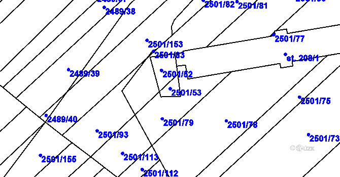 Parcela st. 2501/53 v KÚ Dobročkovice, Katastrální mapa