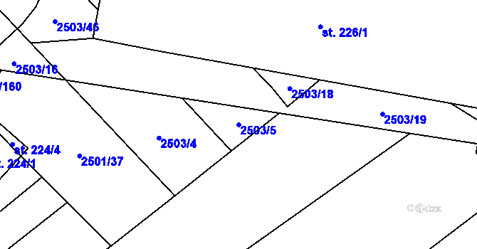 Parcela st. 2503/5 v KÚ Dobročkovice, Katastrální mapa