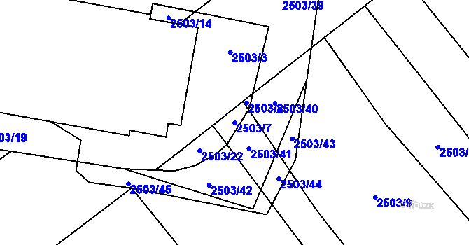 Parcela st. 2503/7 v KÚ Dobročkovice, Katastrální mapa