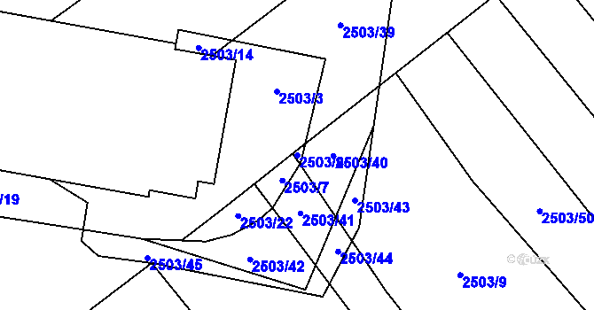 Parcela st. 2503/8 v KÚ Dobročkovice, Katastrální mapa