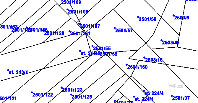 Parcela st. 2501/56 v KÚ Dobročkovice, Katastrální mapa