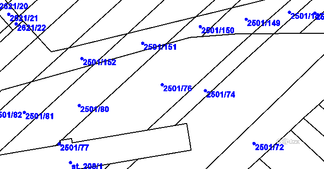 Parcela st. 2501/76 v KÚ Dobročkovice, Katastrální mapa